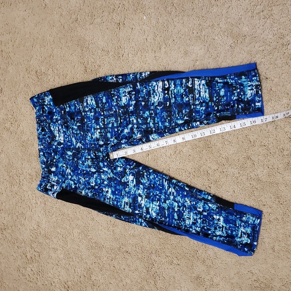 Blue and black tights